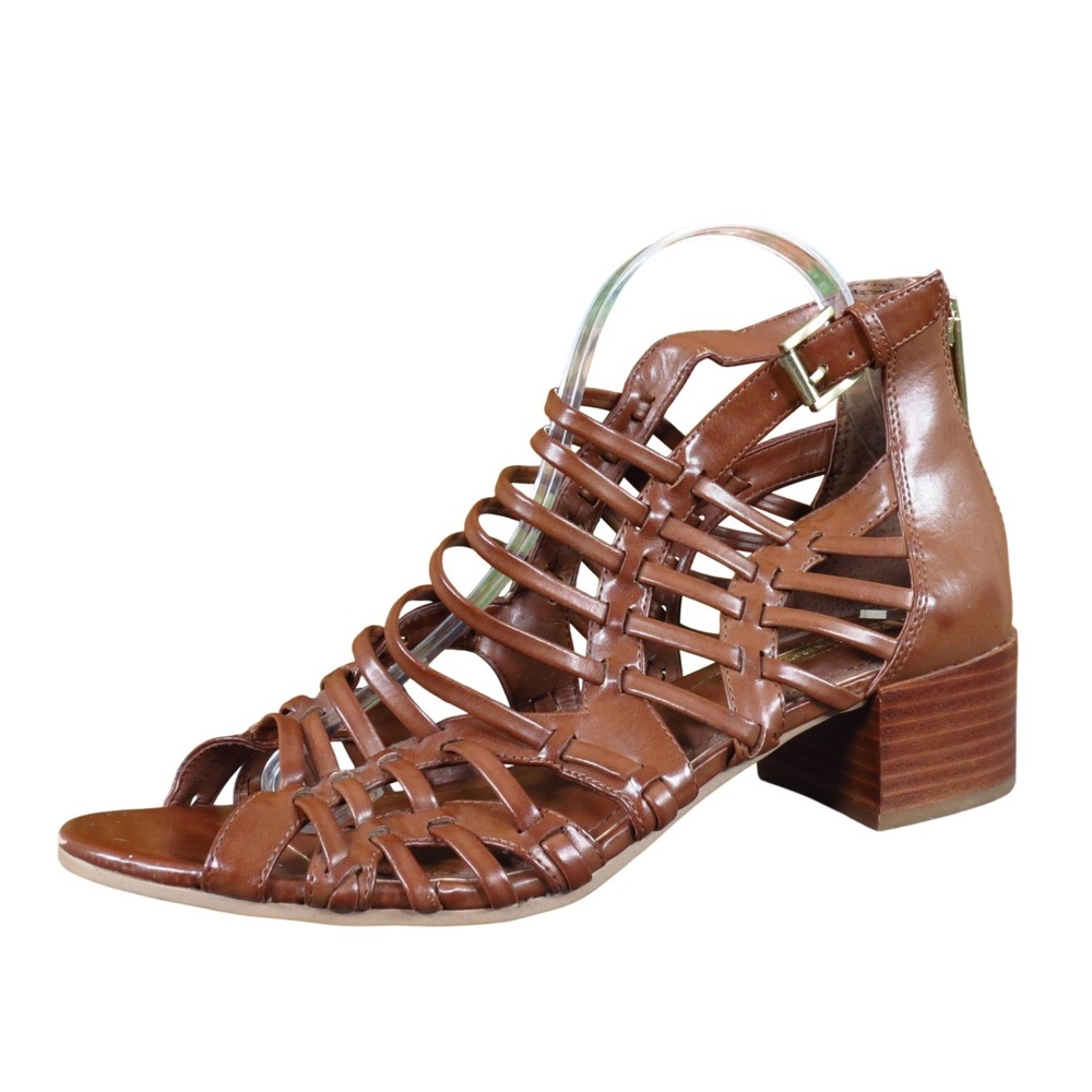 BCBGeneration Ralston Women Gladiator Block Heel Sandal 10 Party Brown Synthetic